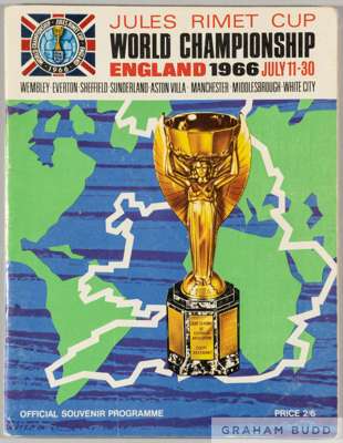 England World Cup 1966 brochure signed by players from France, Portugal, Russia and Uruguay