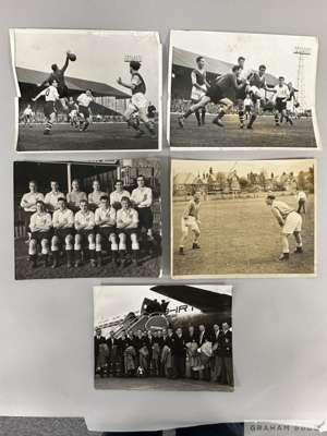 Collection of press photographs originally owned by Manchester United's Stan Pearson,
 b&w, various sizes, the earliest image of the Salford Boys team