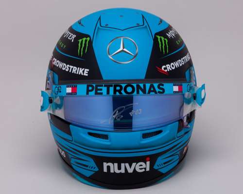 George Russell Full Size Unofficial Replica Helmet With Race Used & Signed Visor