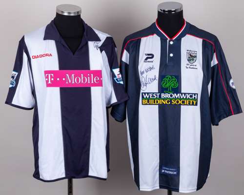 Geoff Horsefield blue and white No.9 West Bromwich Albion autographed shirt, 2005-06