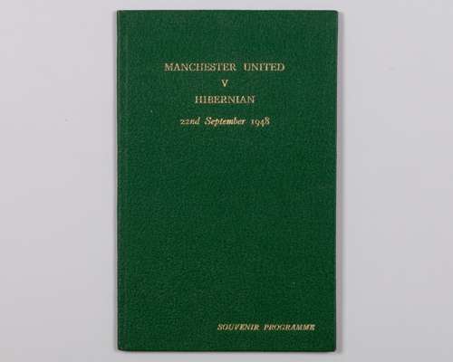 Jack Rowley Hibernian v. Manchester United, match programme, 22nd September 1952