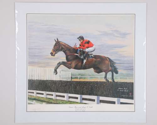 David Denyer (British, b.1937) limited edition print of Dawn Run and Jonjo O'Neill