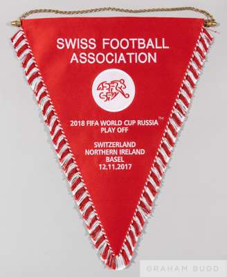 Official Swiss F.A. pennant for the 2018 World Cup qualification play-off match