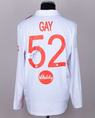 Emilio Gay No.52 England v. New Zealand match worn, signed Red For Ruth shirt