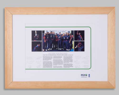 Victory For England One-Day International Tour Sri Lanka 2007 autographed limited display