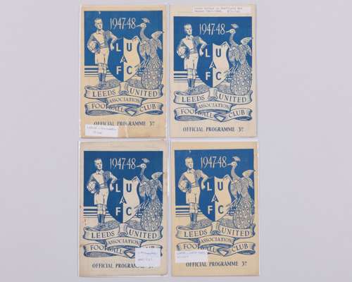 Four Leeds United home match programmes, 1947-48