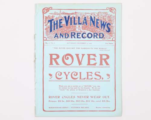 Aston Villa v. Sheffield United, match programme, 15th December 1906