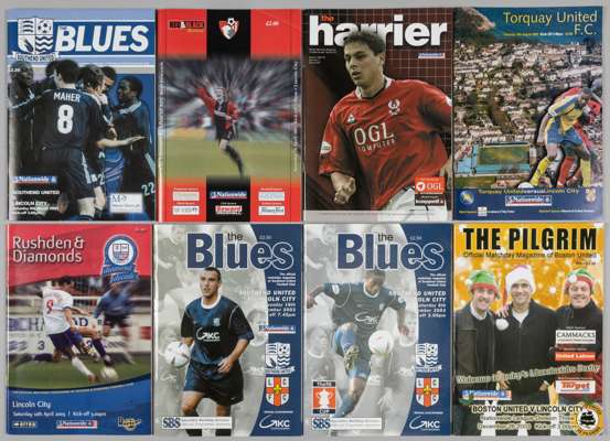 A good run of Lincoln City away match programmes from 1960 to 2015,
 (a lot)