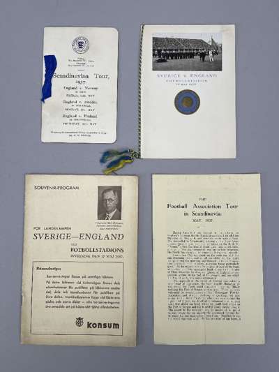 England tour to Scandinavia 1937, 
 v Norway 14th May, v Sweden 7th May, Finland, 29th May, players itinerary and FA 8-page account of the tour as see