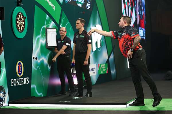 Jonny Clayton v. Adam Lipscombe Round 1, match-used dartboard