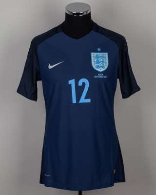 Chris Smalling navy No.12 England v. Malta short-sleeved shirt, 2017