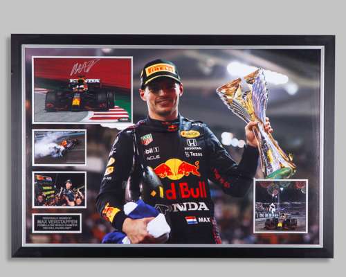Max Verstappen Signed Red Bull Racing Framed Photo Display