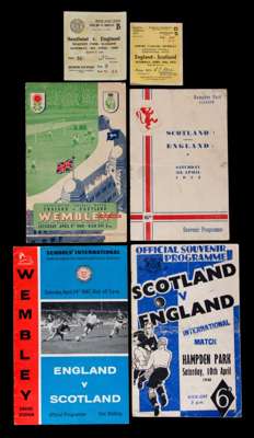 A post-war collection of England v Scotland international programmes and tickets, an unbroken run of programmes for the home internationals staged alt
