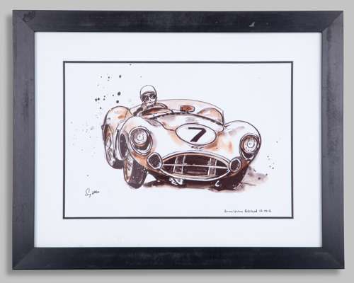 Stirling Moss Signed Framed Print - by Anna Louise Felstead