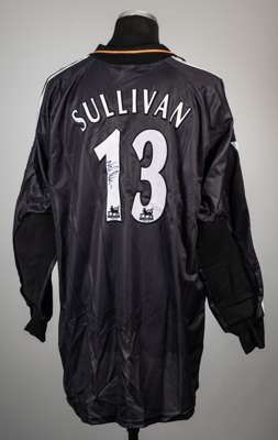 Neil Sullivan signed black Tottenham Hotspur no.13 goalkeeper's jersey, season 2000-01
 Adidas, long-sleeved with THE FA PREMIER LEAGUE badges, club c