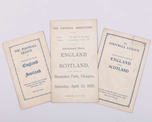 An England v. Scotland itinerary card for the International at Hampden, 13th April 1929