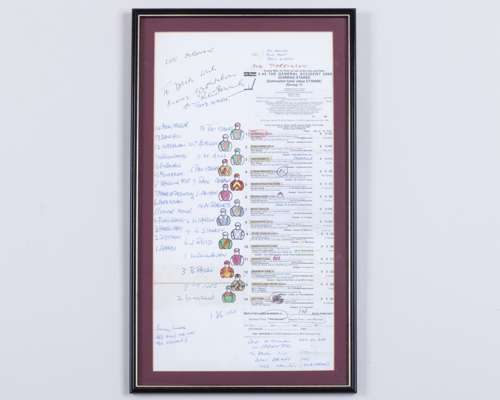 Peter Bromley BBC Radio Commentary racecard for 1989 2000 Guineas won by Nashwan