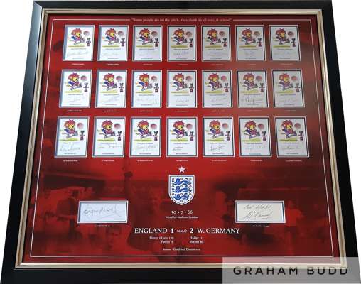 England 1966 World Cup Willie Autographed & Stylishly Framed Display