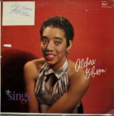 Althea Gibson - a L.P. Althea Gibson Sings, 1958 Dot Records, the sleeve autographed