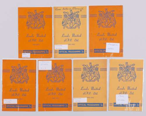 Seven Leeds United home match programmes, 1952