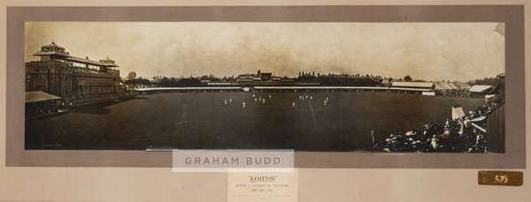 "Lord's" Eton v Harrow cricket match b& w panoramic photograph, 13th July 1894, 
 published by Symmons & TH ELE, featuring the original Warner and Gra