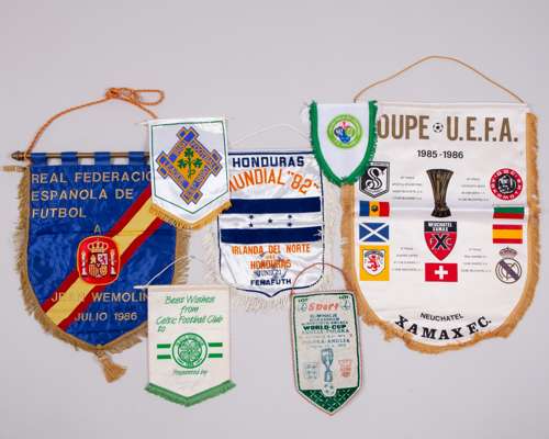 A nice collection of embroidered and commemorative pennants