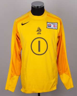 Henk Timmer yellow No.1 Holland v. England goalkeeper shirt, 2006
