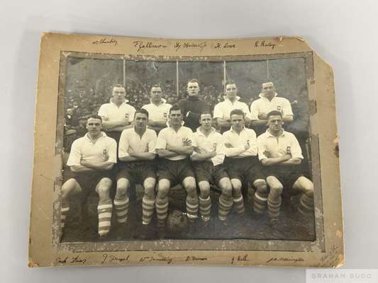 A large signed Preston North End team photograph, circa 1936 
 featuring Bill Shankly, Frank Gallimore, Bob Batey  and 11 other members of the squad. 