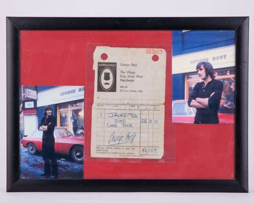 George Best autographed George Best Edwardia clothing shop receipt, 1971