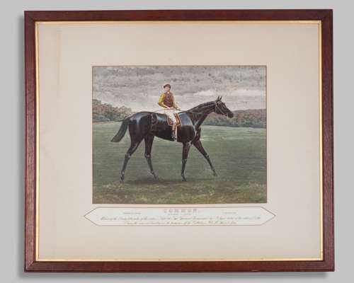 A trio of 19th century framed prints of Epsom Derby winning racehorses