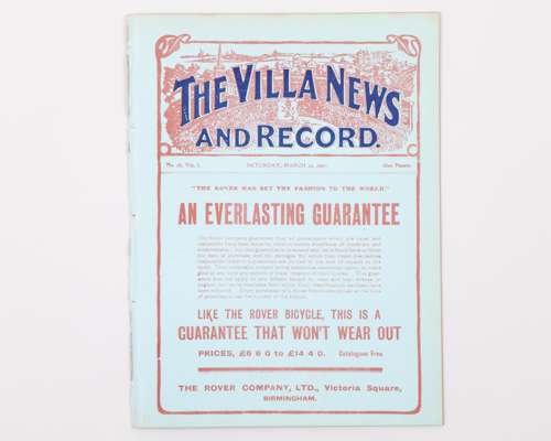 Aston Villa v. Liverpool, match programme, 30th March 1907