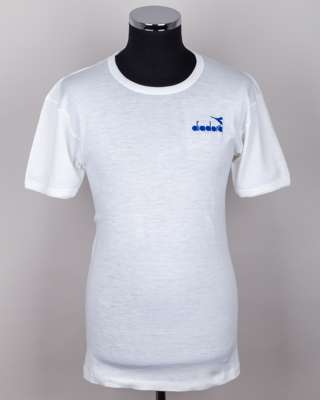 Roberto Baggio white Italy worn short-sleeved undershirt, 1990 World Cup