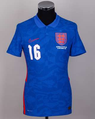 Ainsley Maitland-Niles blue No.16 England v. Republic of Ireland short-sleeved shirt, 2020