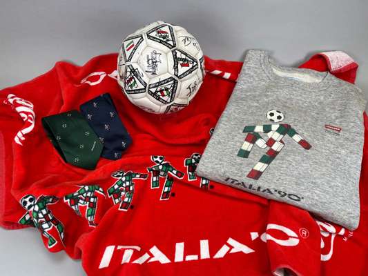 Italia '90 souvenir football signed by the England World Cup squad,
 signatures in black marker pen, including manager Bobby Robson, Gazza, Lineker, W