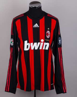 Ronaldinho red and black No.80 AC Milan v Inter Milan long-sleeved shirt, 2009