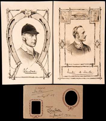 The autographs of two English sporting Lords, Lord Hawke (cricket) and Lord Lonsdale (boxing and all-round sporting interest), in ink on an album page