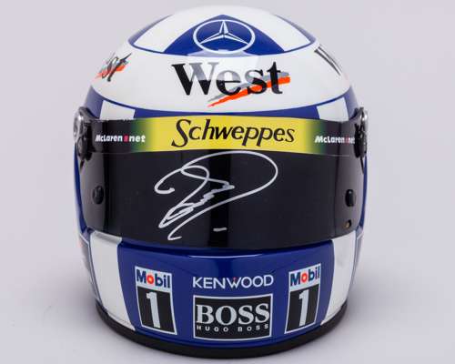 David Coulthard 1998 Signed West McLaren Mercedes 1:2 Scale S.P.O.R.T.S. Models Helmet