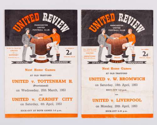 Manchester United v. Barnsley F.A. Youth Cup match programme, 21st March 1953