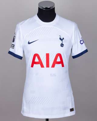 Emerson Royal white and blue No.12 Tottenham Hotspur short-sleeved shirt, 2023-24