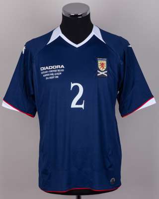 Graham Alexander blue No.2 Scotland v. Northern Ireland short-sleeved shirt, 2008