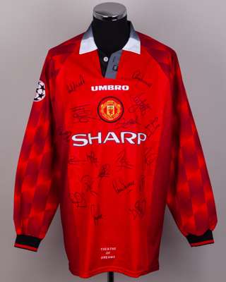 Gary Neville red No.2 Manchester United squad signed long-sleeved shirt