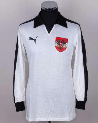 Herbiet Weber white and black No.15 Austria long-sleeved shirt, 1978