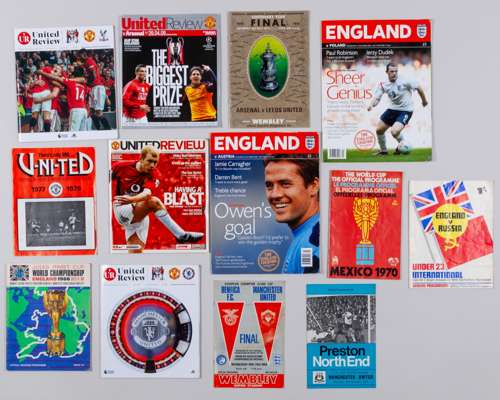 A quantity of Manchester United match programmes from the 1960s, 1970s, 1990s and 2000s