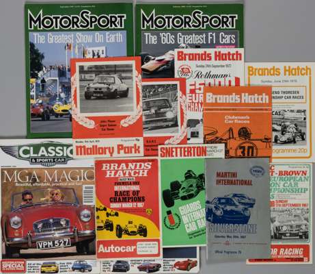A large collection of twelve boxes of Motorsports programmes, magazines, signed autobiographies, 
 covering different formats of the sports (a lot)