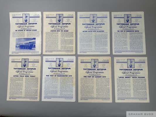 A complete run of Tottenham Hotspur home league and cup match programmes from "Double-Winning" Season 1960-61
 lacking Bolton Wanderers, 14th Septembe