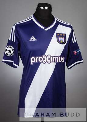 Youri Tielemans purple and white RSC Anderlecht no.31 jersey v Arsenal in the UEFA Champions League Group D, at Constant Vanden Stock, 22nd October 20