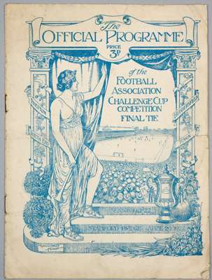 F.A. Cup Final programme Huddersfield Town v Preston North End, played at Chelsea's Stamford Bridge ground, 29th April 1922,
 8-pages, wear throughout