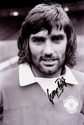 GEORGE BEST MANCHESTER UNITED CIRCA 1965 ORIGINAL AUTOGRAPHED DISPLAY PHOTOGRAPH  

Superb black and white 11 ¾ by 8 ¼in. photograph published by ‘Emp