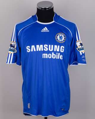 Shaun Wright-Phillips blue and white No.24 Chelsea v. Manchester United shirt, 2006-07