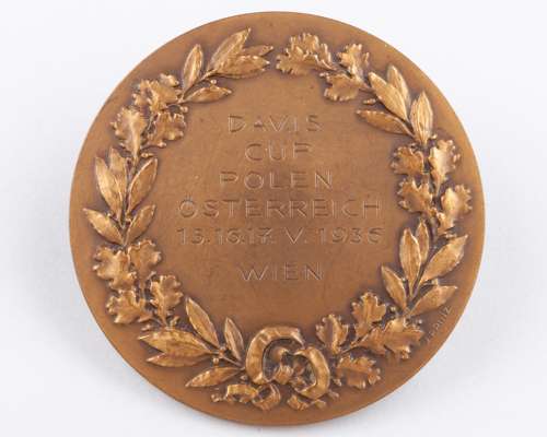 A bronze David Cup medal, 1936
